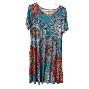 Korsis Dress Women’s‎ Size L Pullover Multi Colors MIDI